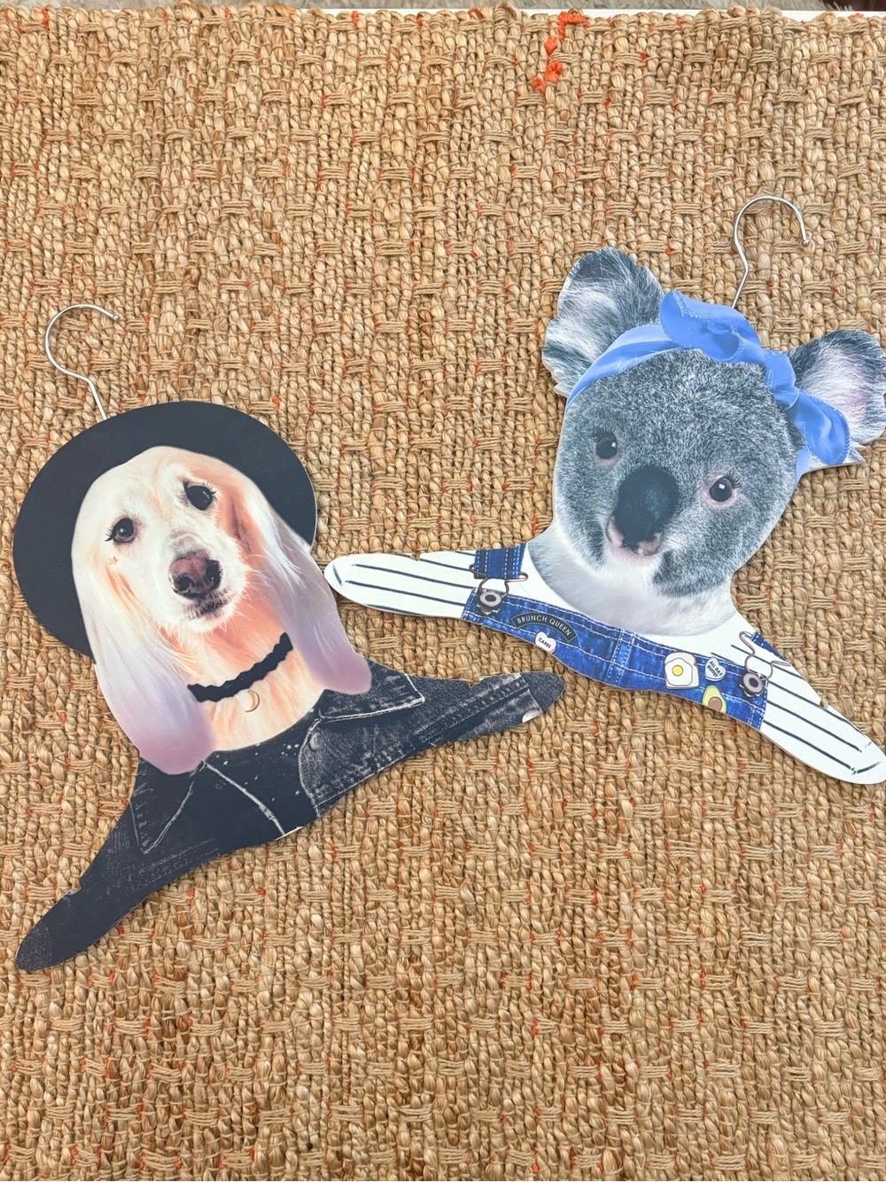 Hangers Kids Animal Character Hangers – Blue Koala & Black Dog Set